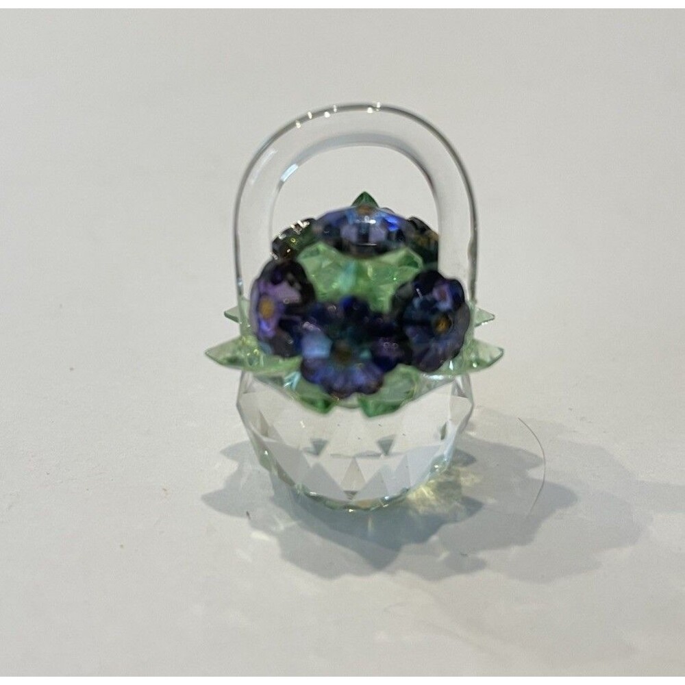 Iris Arc Crystal Basket of Violets Miniature 1 1/4" Beautiful